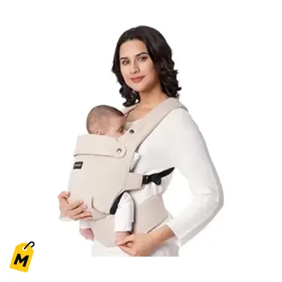 Momcozy Canguro Bebe Ergonomico y Ligero pa Manos Libres y Espalda Protegida Khaki