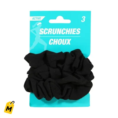 Moñas Negras Suaves 3-Pack para Pelo Firme y Con Estilo