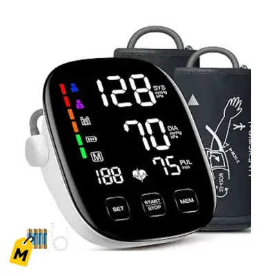 Monitor Presion Arterial COCACIS: Pantalla HD, Facil de Usar, Brazaletes Grandes