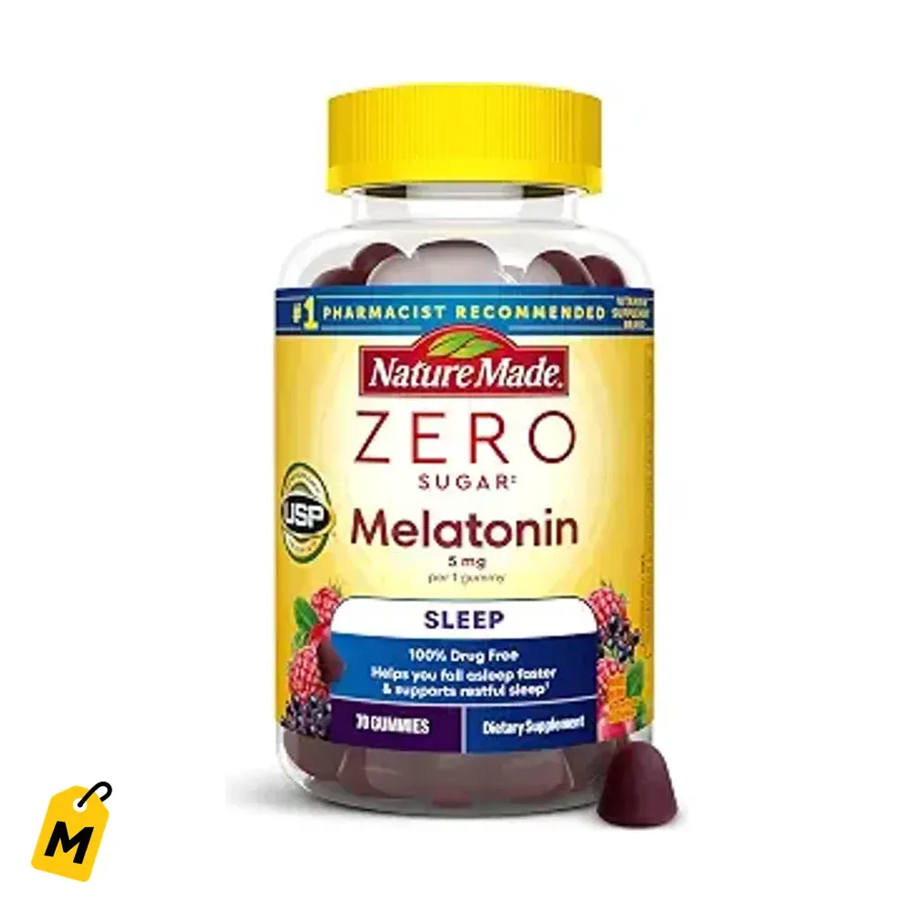 Nature Made Melatonina 5mg Sin Azucar - 70 Gomitas Pa Dormir Profundo y Relax