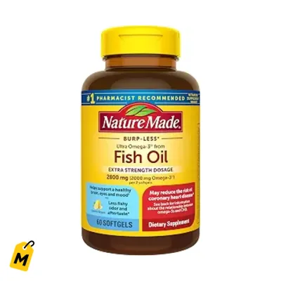 Nature Made Omega 3 Aceite de Pescado Alta Dosis 60 Capsulas No Repite