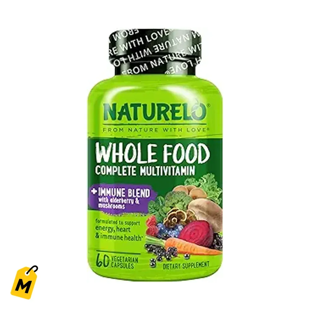 NATURELO Multivitaminico Completo + Inmune con Sauco y Hongos - C, D3, Zinc - 60 Capsulas