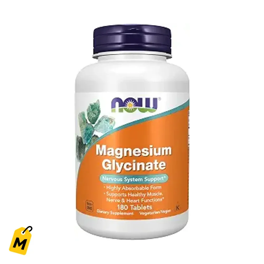 NOW Foods Magnesio Glicinato 100mg - Pa que te sientas nitido - 180 Tabletas