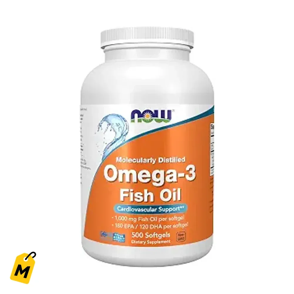 Omega-3 NOW 500 Capsulas - Apoyo Cardiovascular con EPA y DHA
