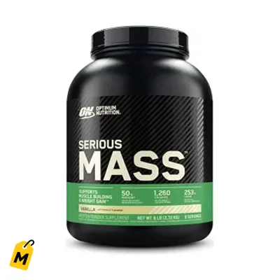 Optimum Nutrition Serious Mass Vainilla 6LB Pa Coger Masa y Fuerza