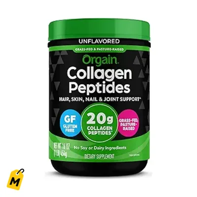 Orgain Colageno Hidrolizado 20g Pelo Piel Unas Articulaciones Sin Sabor