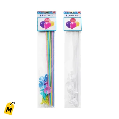 Palitos Pa Globos Pa Tu Fiesta Paquete de 12 Colores Chulos