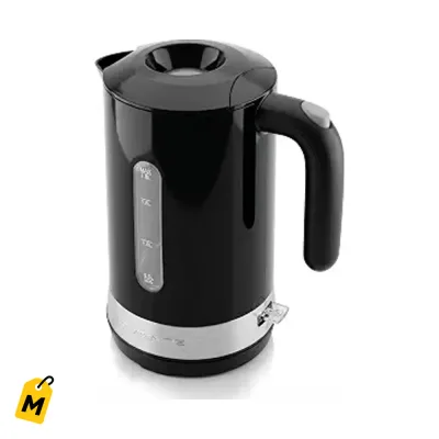 Pava Electrica OVENTE 1.8L Negra, Libre de BPA, Tapa Facil de Llenar KP413B