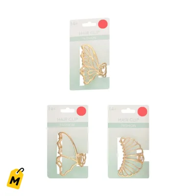 Pinzas de Pelo Doradas de Metal - Estilos Variados - 1 Unidad