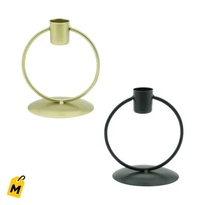 Portavela Metalico Redondo 4.5 Pulgadas Toque Moderno