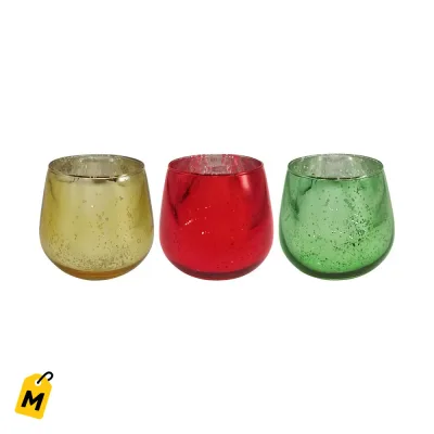 Portavelas Cristal Tipo Espejo Brillo y Estilo para tu Casa Mercablo