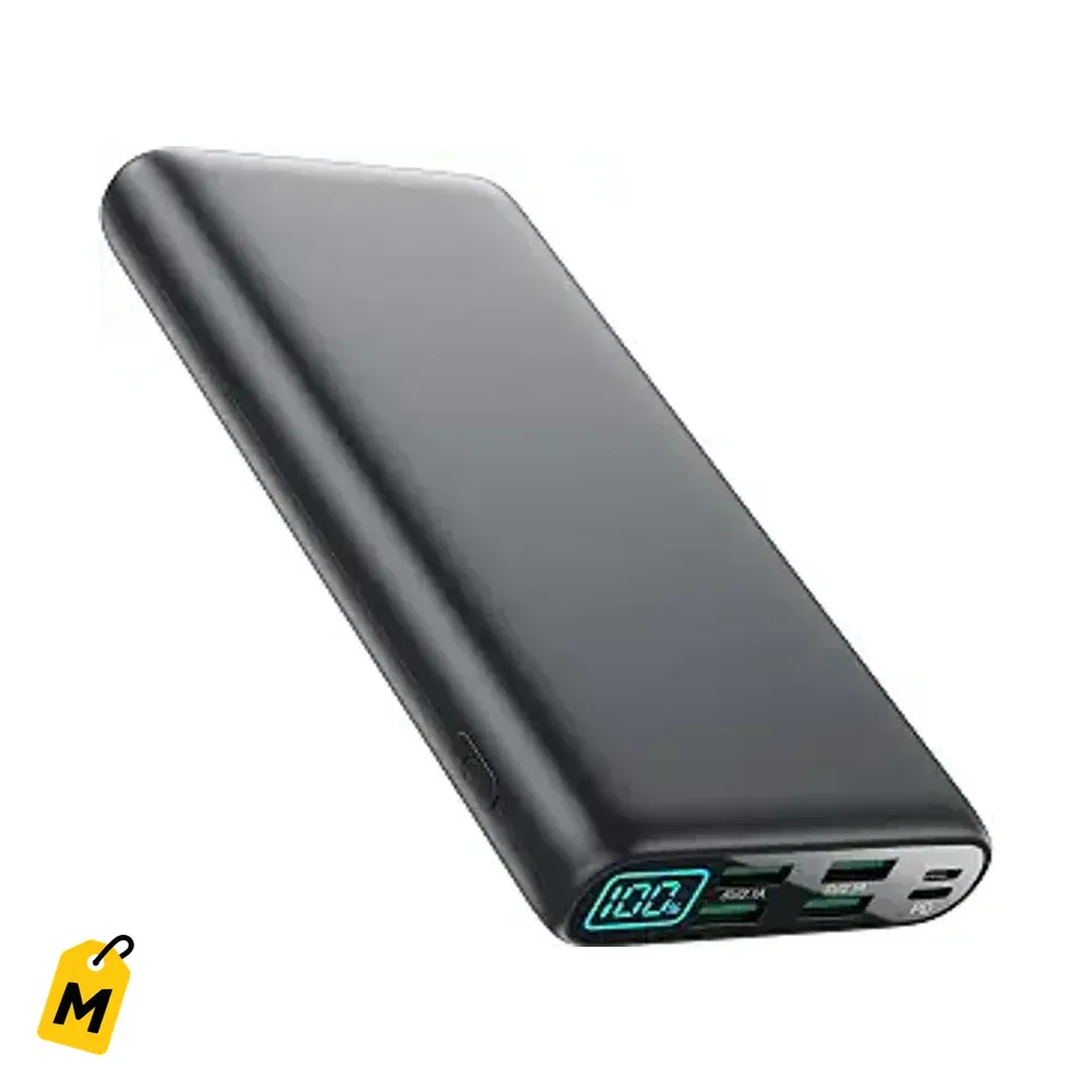 Power Bank 38800mAh con 5 Salidas y 2 Entradas USB C PD. Carga Rapida pa iPhone y Android.