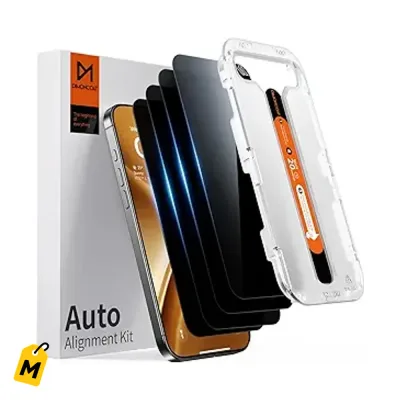 Protector DIMONCOAT iPhone 16 Pro - Pack 4, Privacidad, Militar, Auto Alineacion