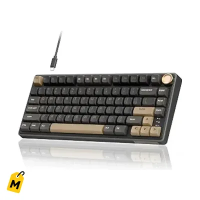 RK R75 Teclado Mecanico Gaming Cableado - Switches Silver, Perilla Volumen, RGB Personaliz