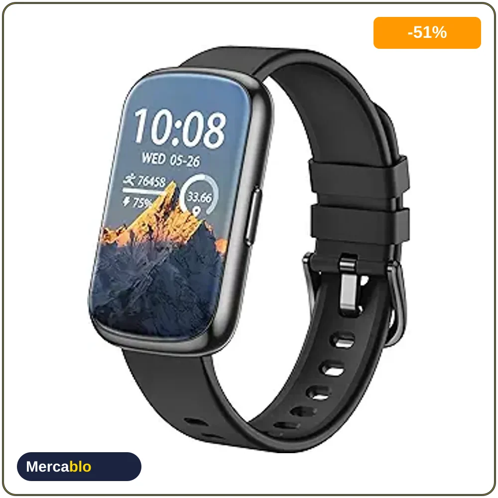 RLQA Smart Watch Fitness para Hombres y Mujeres, Ritmo Cardiaco, Oxigeno, Pasos, Sumergibl