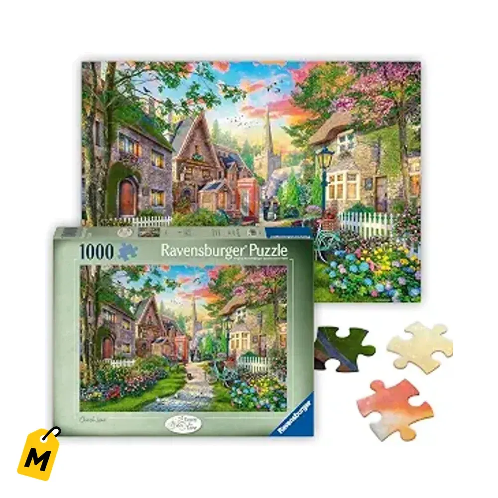 Rompecabezas Ravensburger 1000 Piezas - Calle de Iglesia - Pueblo Ingles Sereno