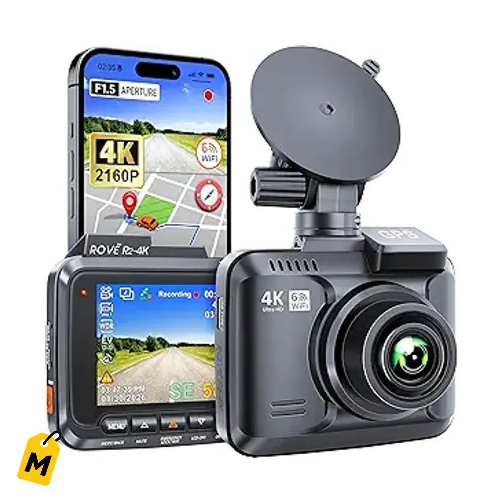 ROVE R2-4K Camara de Carro 4K UHD WiFi 6 GPS Vision Nocturna Modo Parqueo
