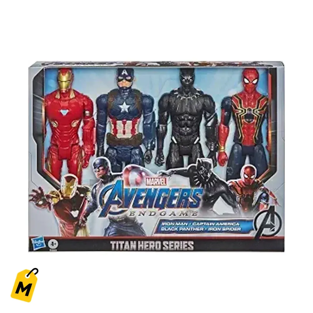 Set 4 Munecos Avengers Endgame Titan Hero 12in: Capitan America, Iron Man y mas!