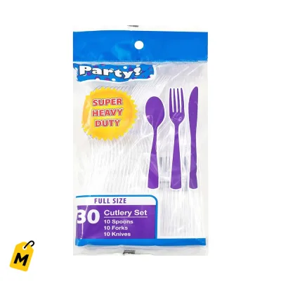 Set de Cubiertos Pa Fiestas Dura Dura - 30 Piezas