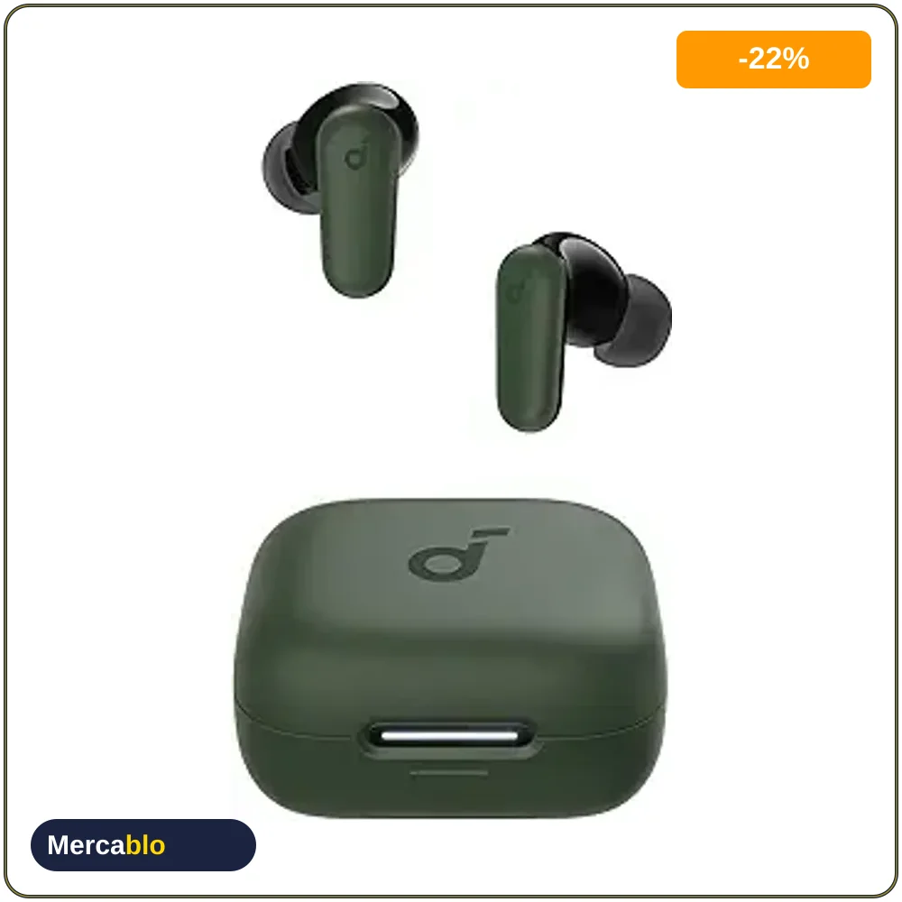 Soundcore P30i Anker Audifonos Verdes Cancelacion Ruido Bajos Potentes 45H Bateria