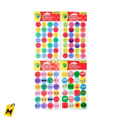 Stickers Caritas Felices Paquete Surtido 112 y 96 Piezas
