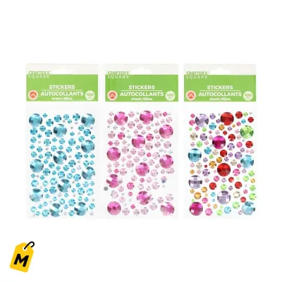 Stickers de Gemas Redondas Surtidas 100 Pcs - Dale un Toque Brillante a Tus Creaciones
