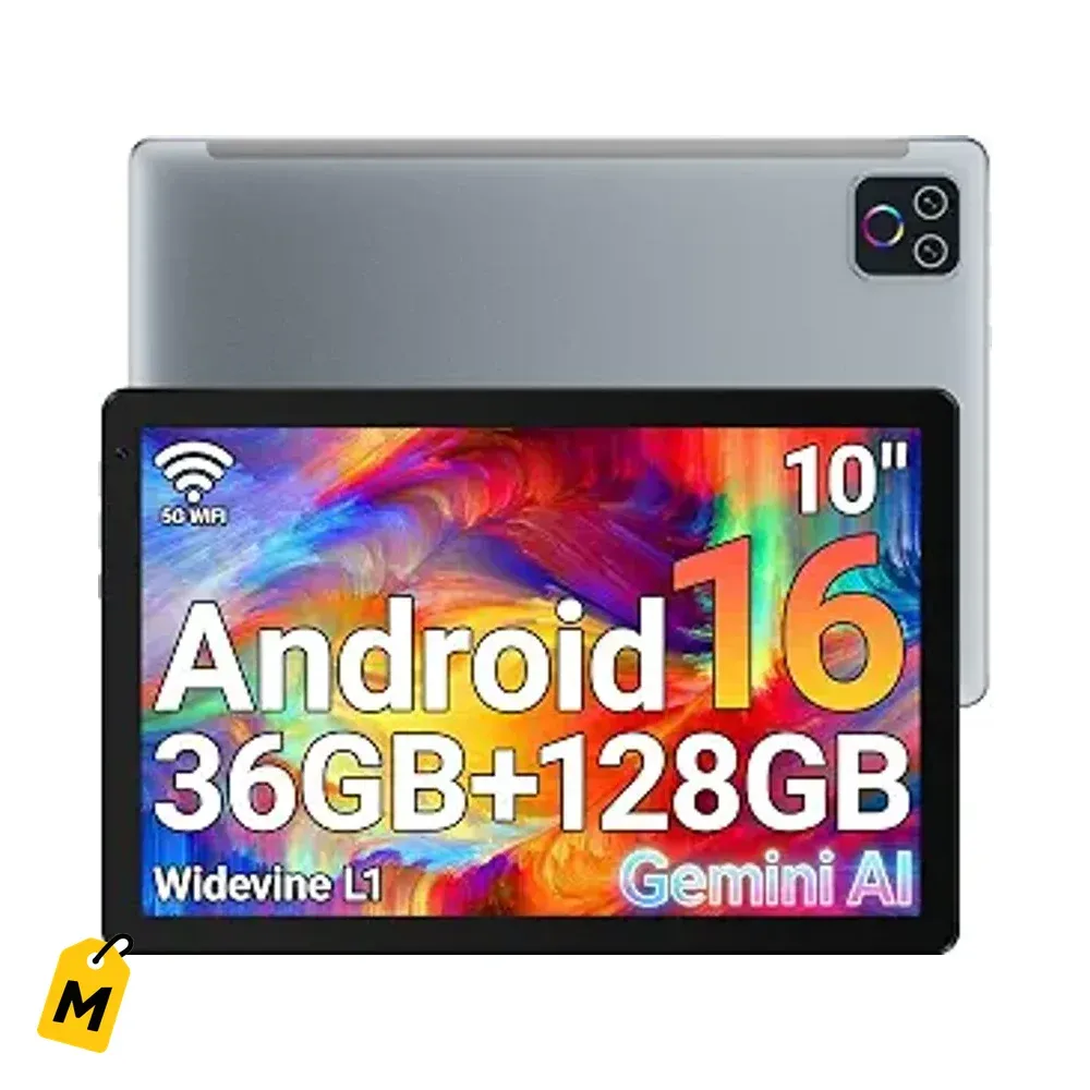Tablet URAO 10.1 Android 16 Rapidita 36GB RAM 128GB ROM Wi-Fi 6 Bateria 6000mAh