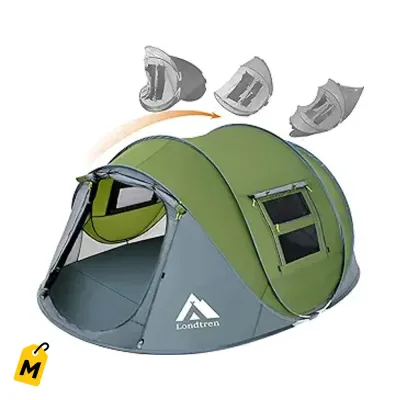 Tienda Pop Up 4 Personas Impermeable Montaje Automatico 2 Puertas