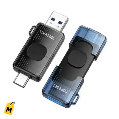 TOPESEL 2 USB 64GB C Super Rapida 110MB/s Push-Pull Pa iPhone Android Laptop TV