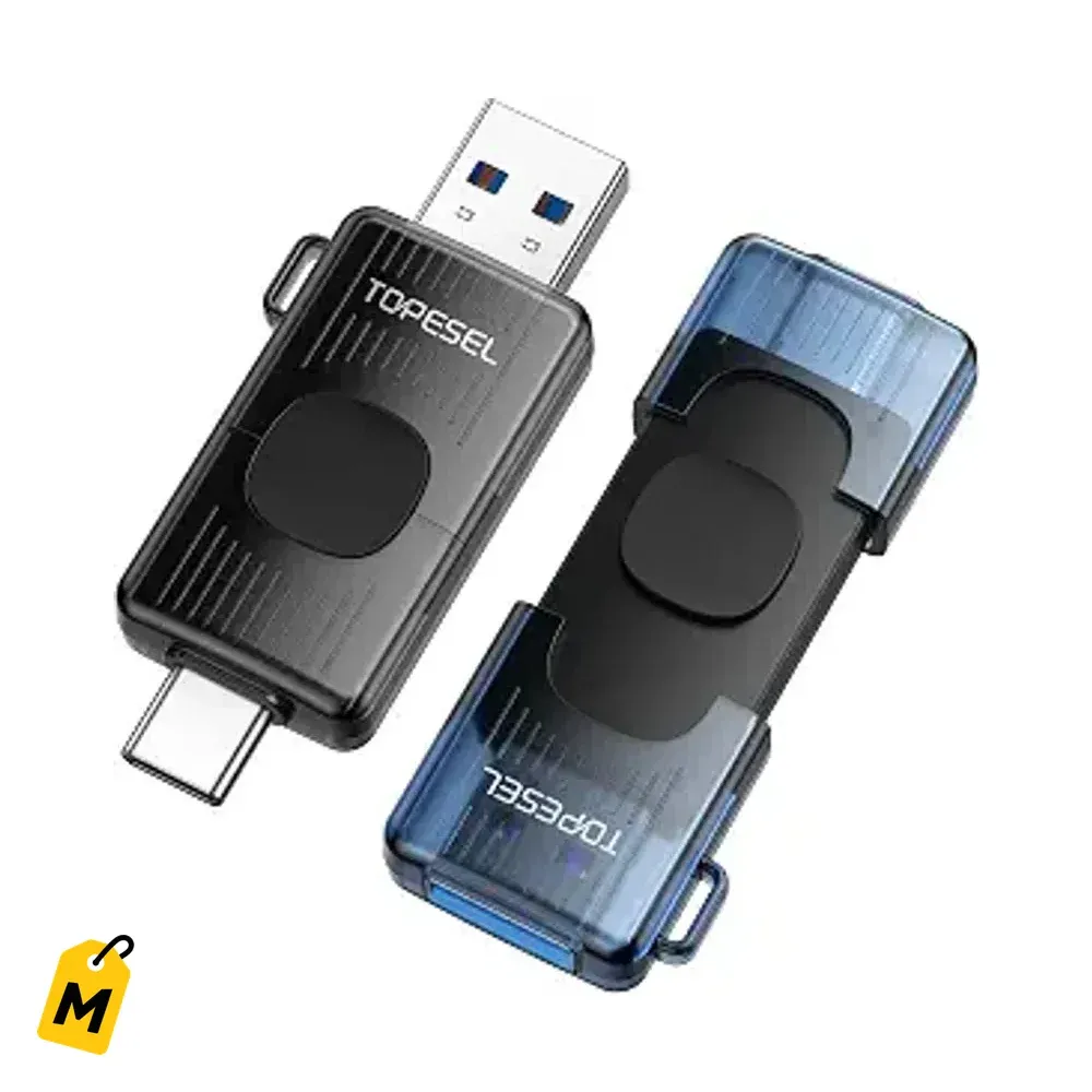 TOPESEL 2 USB 64GB C Super Rapida 110MB/s Push-Pull Pa iPhone Android Laptop TV