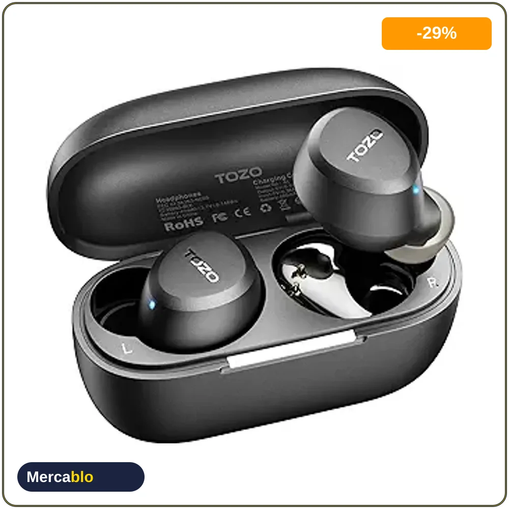 TOZO A1 Mini Audifonos Inalambricos Bluetooth 5.3 Sonido Nitido Bajos Fuertes