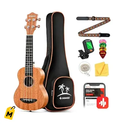 Ukelele Donner Concierto Caoba 23 Pulgadas Kit Completo Pa Principiantes
