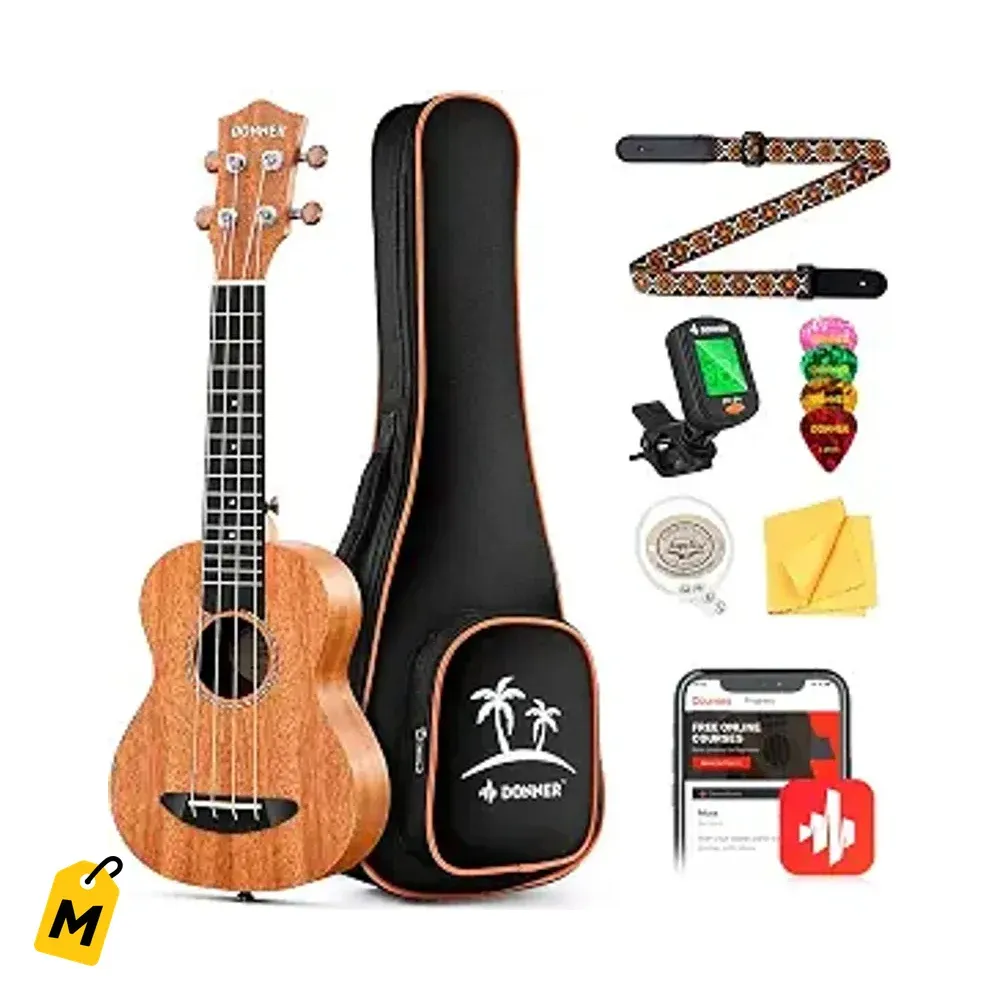 Ukelele Donner Concierto Caoba 23 Pulgadas Kit Completo Pa Principiantes