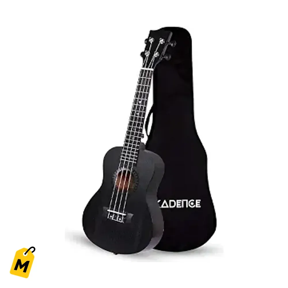 Ukelele Kadence Concierto 23" Negro Sapele | El mas jevi pa empezar | Con bulto y curso