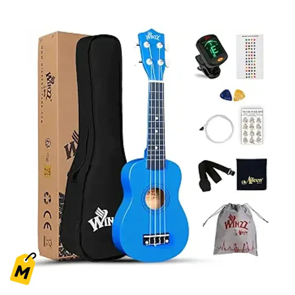 Ukelele Winzz Soprano Kit Principiantes Azul Oscuro - Pa Tocar Ya!