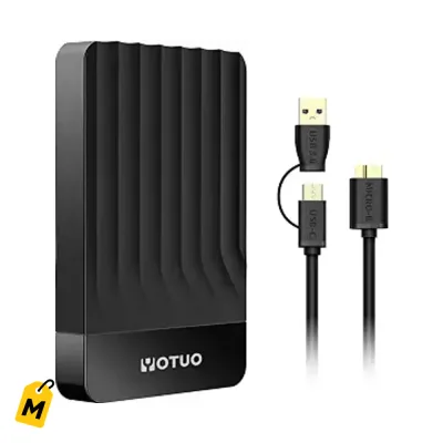YOTUO 500GB Disco Duro Externo Portatil USB 3.0 y USB-C Pa PC Mac PS4 Xbox